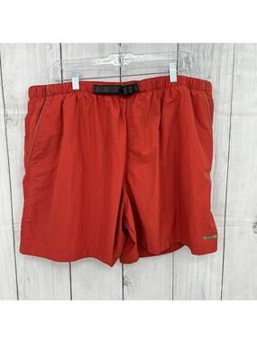 Columbia XXL Swim Trunks Men's Burnt Orange Buckle Waist Mesh Lined
